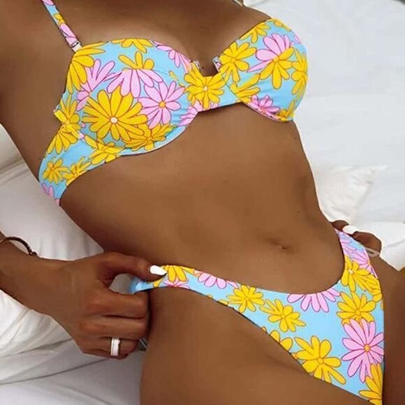 SHEIN 70s Floral Bikini | SZ L - Picture 9 of 9